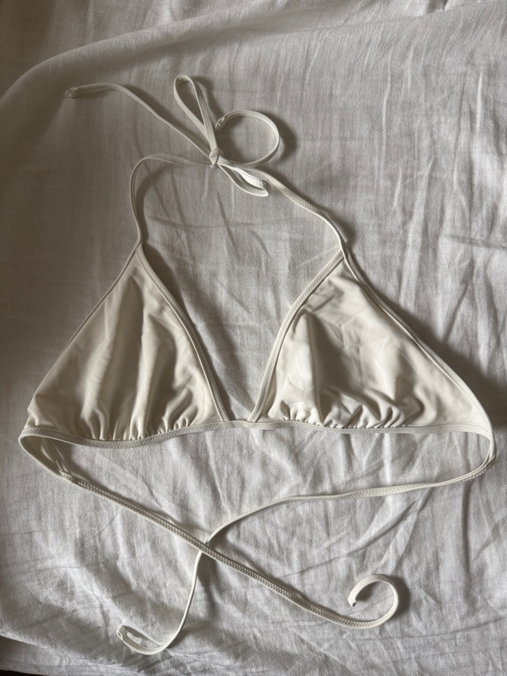 aerie Cream Triangle Bikini Top